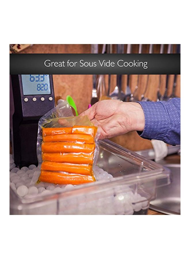 NutriChef - 2-Piece Commercial Grade Vacuum Sealer Food Storage Rolls Clear - Image 1
