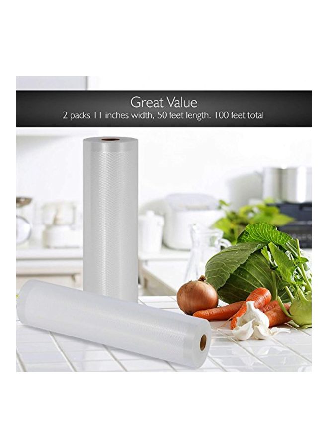 NutriChef - 2-Piece Commercial Grade Vacuum Sealer Food Storage Rolls Clear - Image 1