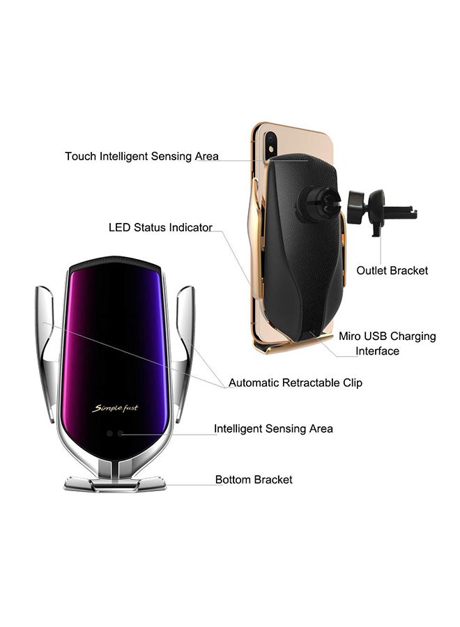 Smart Sensor Wireless Car Charger Mount Gold - Image 3