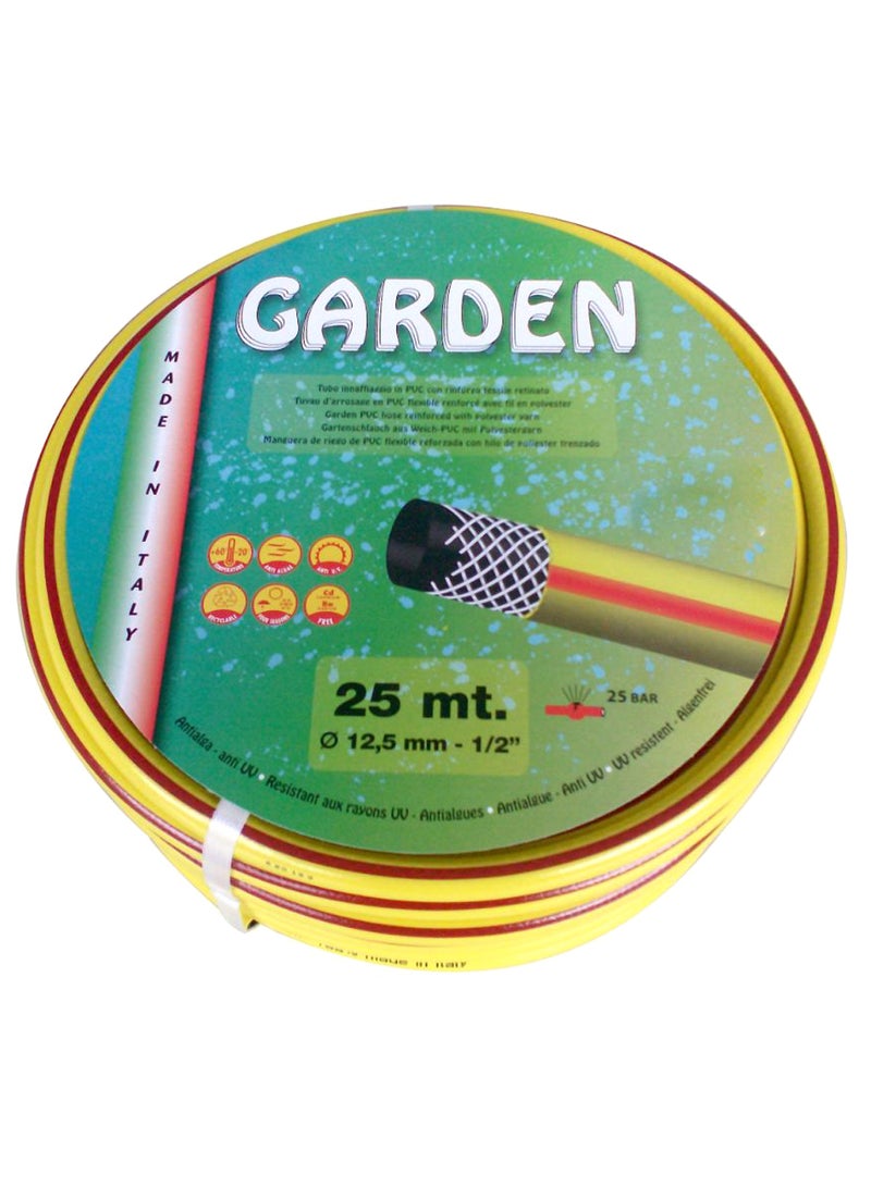 Garden - Reinforce Flexible Hose Pipe Yellow 0.5inch - Image 1