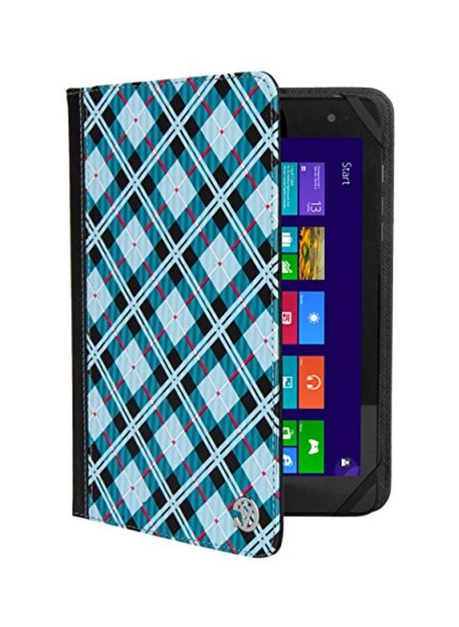 VanGoddy - Mary 2.0 Portfolio Case For RCA Cambio W101 10.1-Inch Tablet With USB Wall, Car Charger And Headphones Blue/Black/White - Image 1