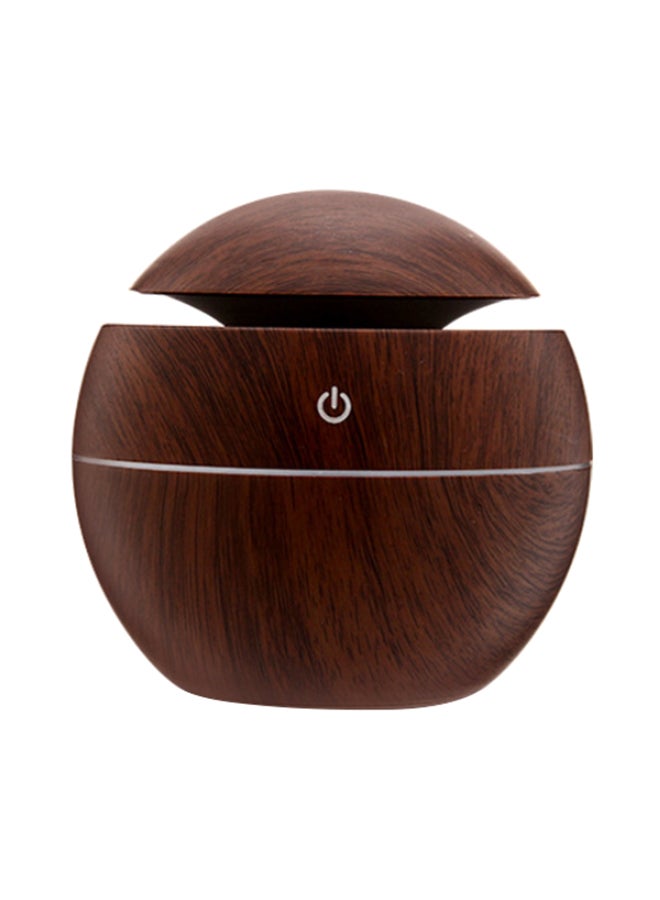 Little white fox - Wood Grain USB Aromatherapy Mini Car Home Night Light Humidifier Brown - Image 1