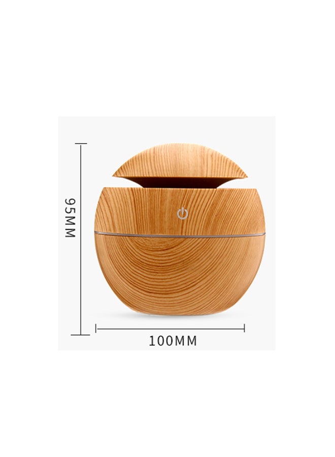 Little white fox - Wood Grain USB Aromatherapy Mini Car Home Night Light Humidifier Brown - Image 1