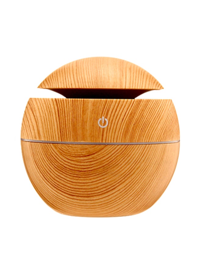 Little white fox - Wood Grain USB Aromatherapy Mini Car Home Night Light Humidifier Brown - Image 1