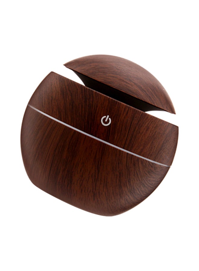 Little white fox - Wood Grain USB Aromatherapy Mini Car Home Night Light Humidifier Brown - Image 1