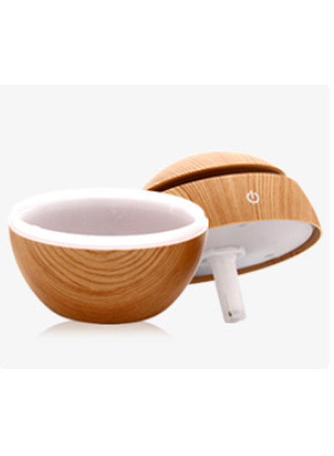 Little white fox - Wood Grain USB Aromatherapy Mini Car Home Night Light Humidifier Brown - Image 1