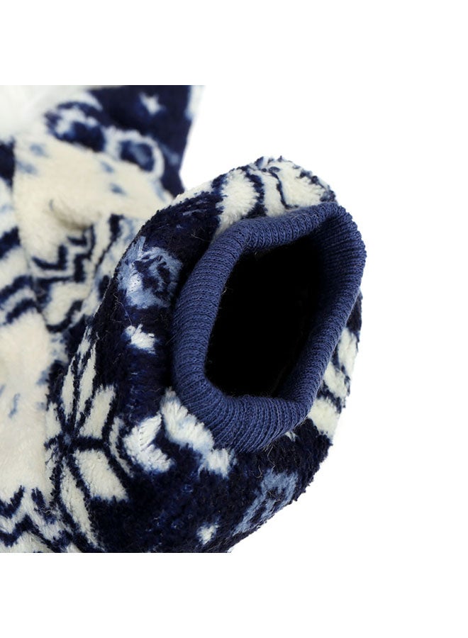 Soft Warm Dog Pet Hooded Coat For Winter Blue/White - Image 2