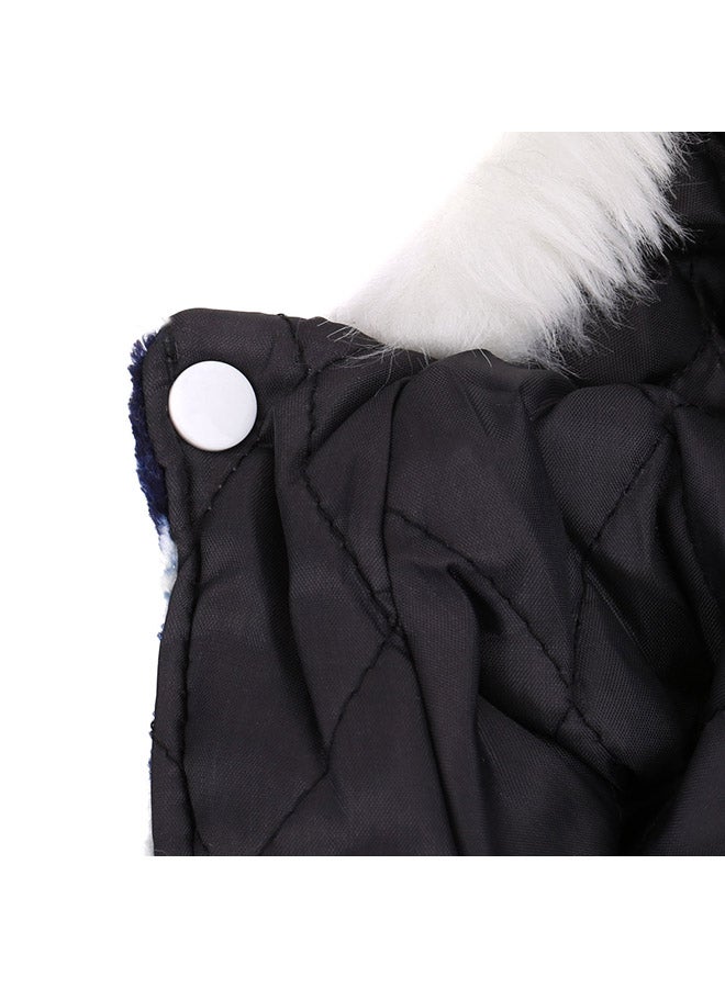 Soft Warm Dog Pet Hooded Coat For Winter Blue/White - Image 3