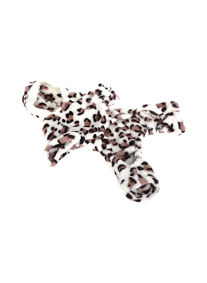 Soft Warm Dog Pet Leopard Print Hooded Coat For Winter Multicolour - Image 3