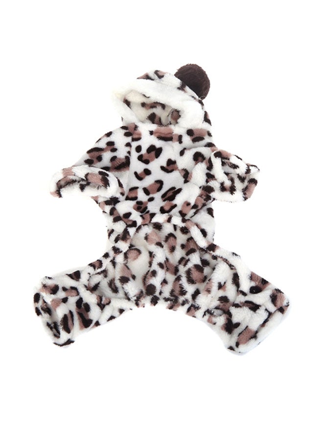 Soft Warm Dog Pet Leopard Print Hooded Coat For Winter Multicolour - Image 1