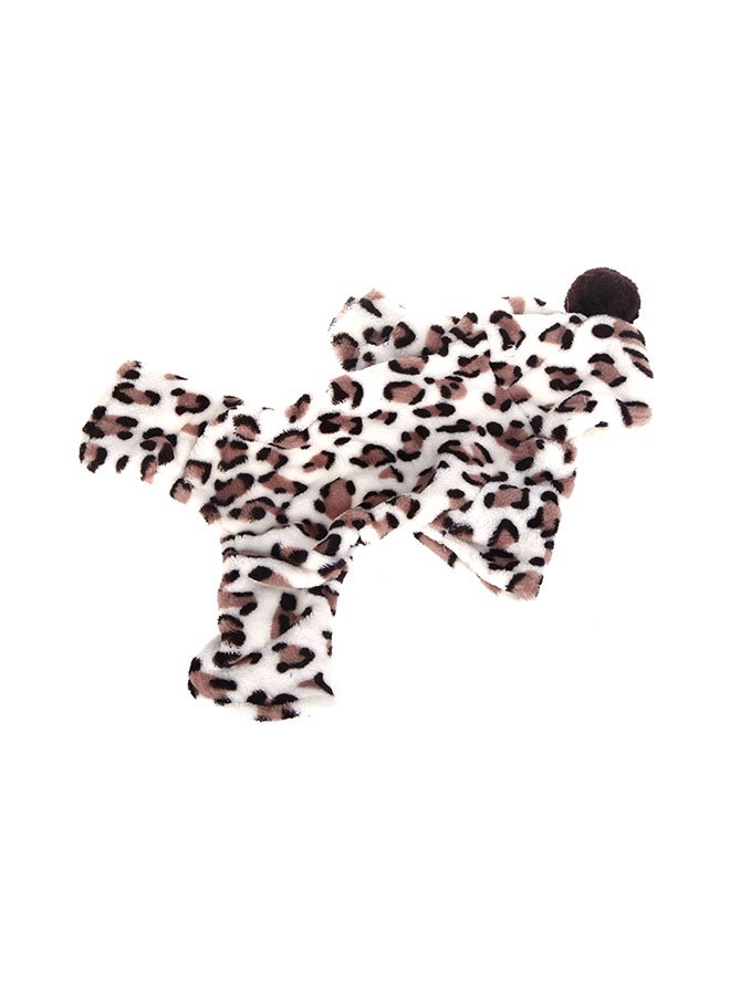 Soft Warm Dog Pet Leopard Print Hooded Coat For Winter Multicolour - Image 2
