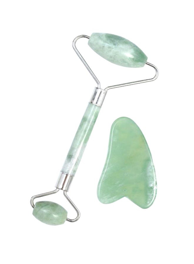 Anti Aging Facial Massage Gift Set Green/Silver - Image 1