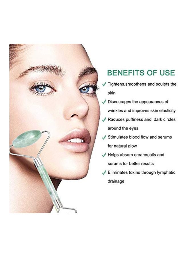 Anti Aging Facial Massage Gift Set Green/Silver - Image 5