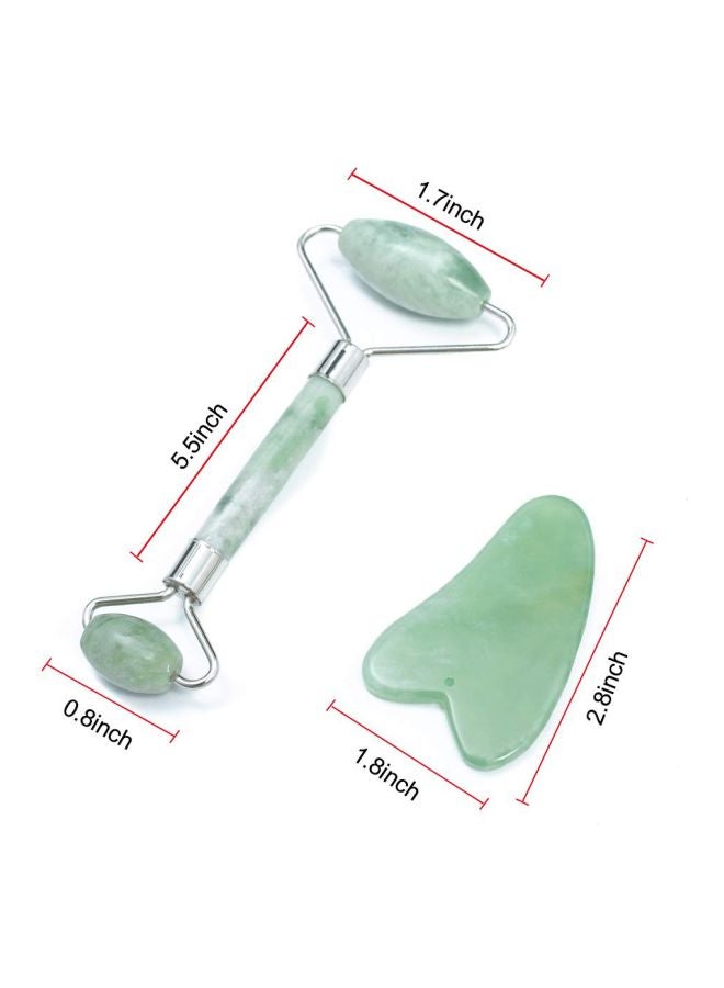 Anti Aging Facial Massage Gift Set Green/Silver - Image 2