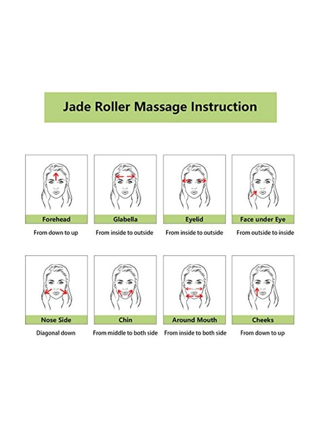 Apolol Jade Facial Roller With Gua Sha Green/Gold  - Image 4