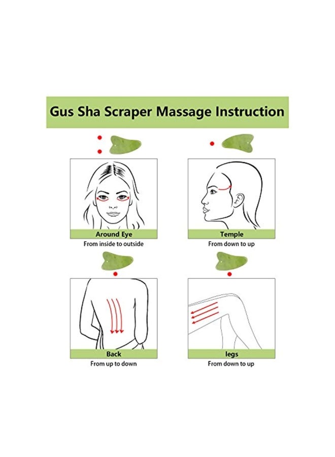Apolol Jade Facial Roller With Gua Sha Green/Gold  - Image 5