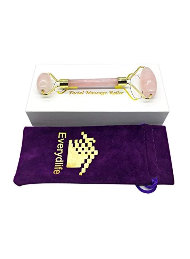 Everydlife Double Neck Jade Facial Roller Pink/Gold  - Image 2