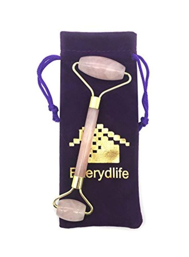 Everydlife Double Neck Jade Facial Roller Pink/Gold  - Image 3