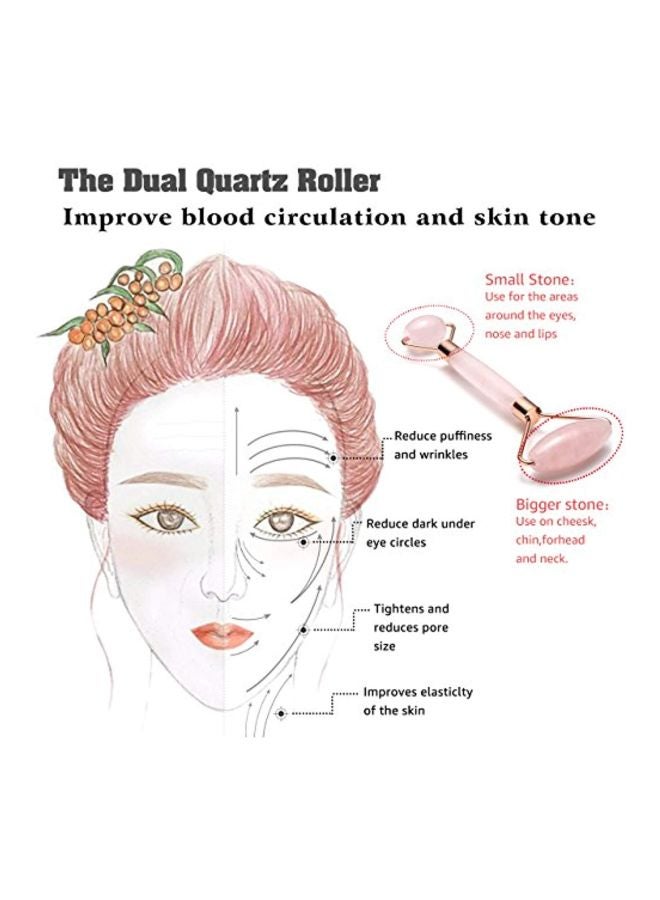 Jovivi Anti Aging Facial Massager Roller With Gua Hua Tool Set Pink/Rose Gold 5.9inch - Image 2