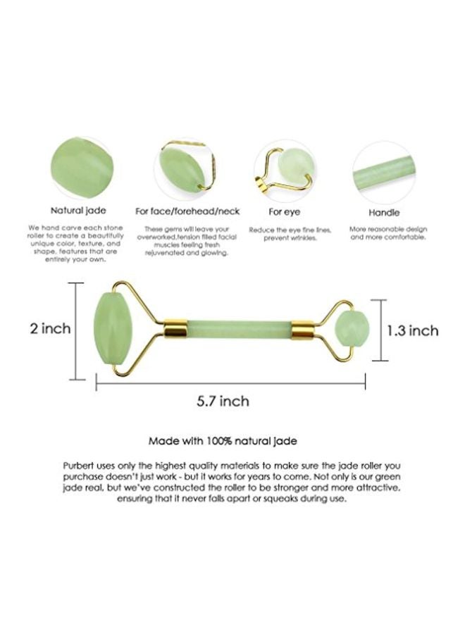 Purbert Jade Facial Roller Green/Gold - Image 5