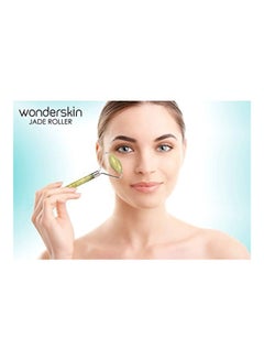 Wonderskin Jade Facial Roller Massager Green/Silver  - Image 3