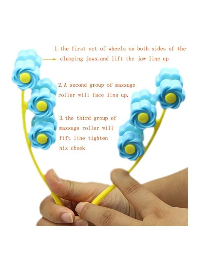 SinLoon Flower Type Face Massage Roller Yellow/Blue - Image 4