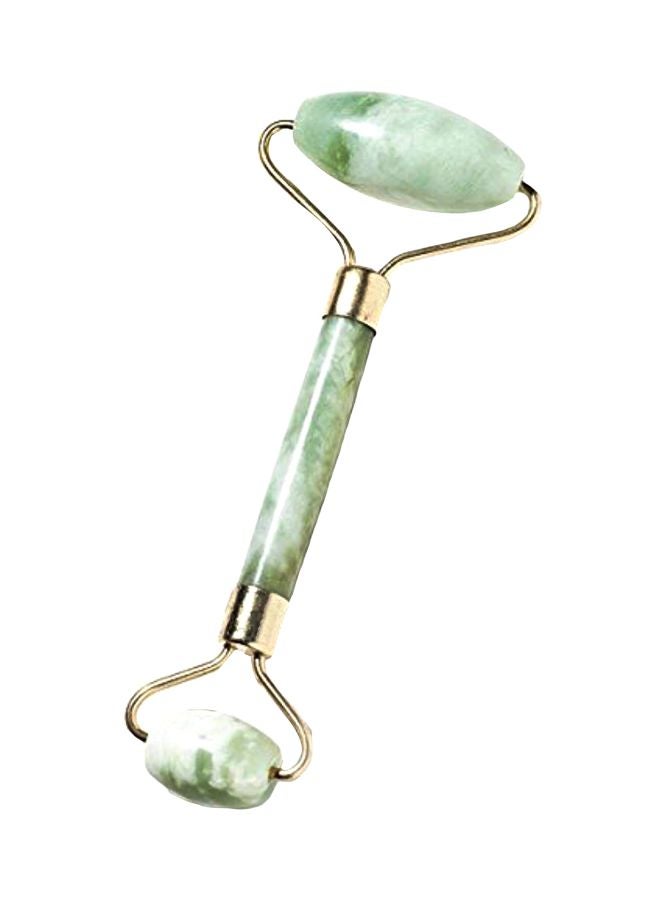 siweity - Jade Stone Facial Roller Massager Green/Gold - Image 1
