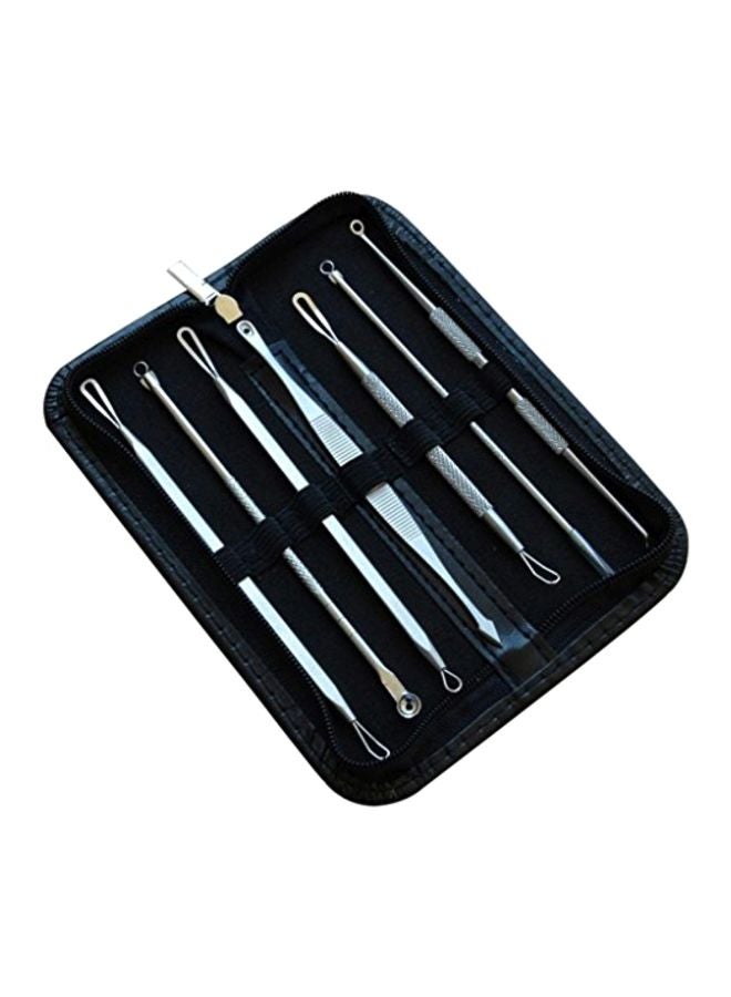 Start 7-Piece Blackhead Whitehead Extractor Tool Kit Silver  - Image 1