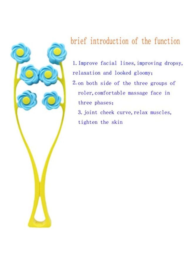 SinLoon Flower Type Face Massage Roller Yellow/Blue - Image 5