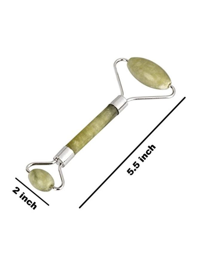Wonderskin - Jade Facial Roller Massager Green/Silver - Image 1