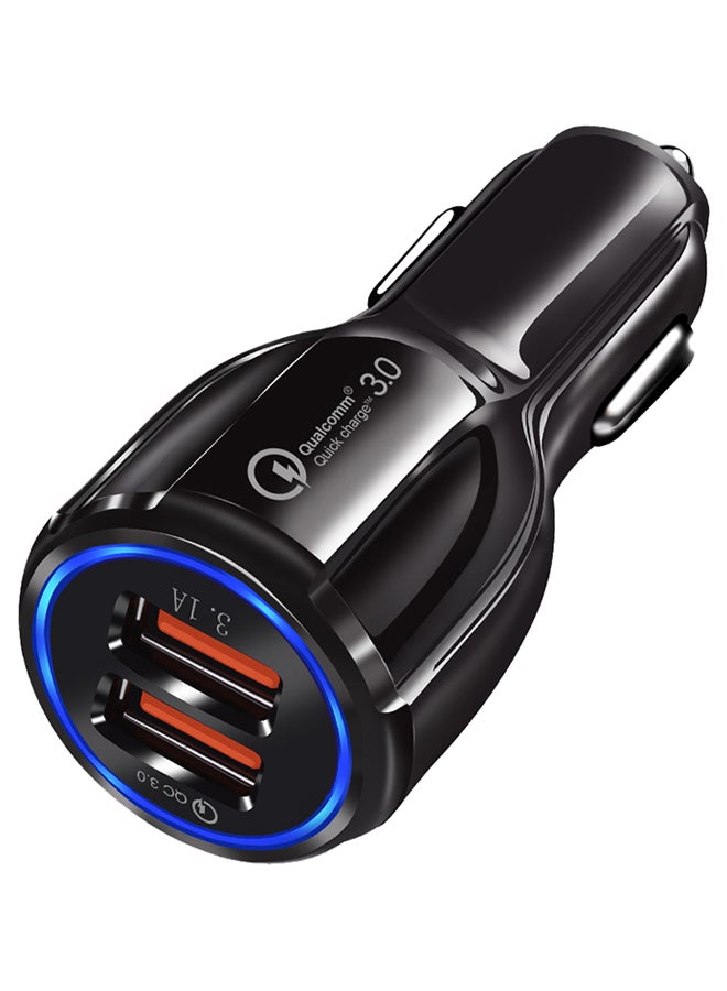 4 USB Port Car Charger Adapter Black - Image 1