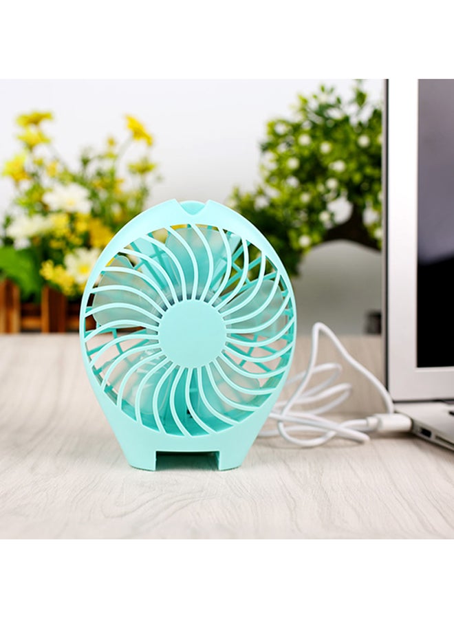 Generic Handheld Summer Foldable Rechargeable Stepless Speed Mini Labtop Desk USB Fan Sky Blue  - Image 5