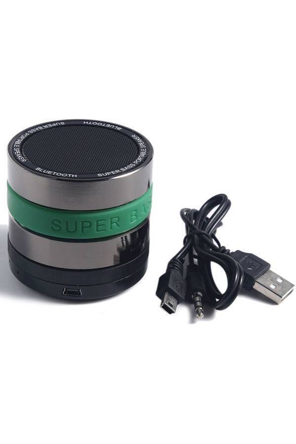 Portable Bluetooth Speaker Green/Silver/Black - Image 3