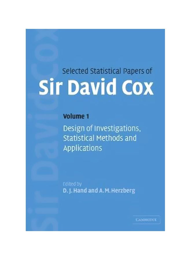 Selected Statistical Papers Of Sir David Cox Volume 1 hardcover english - 43417 