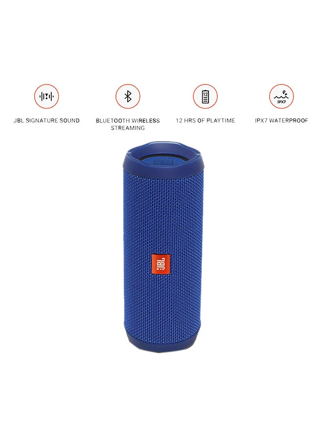 JBL - Flip 4 Waterproof Portable Bluetooth Speaker Blue - Image 1