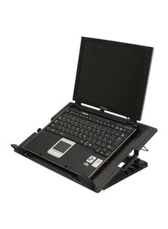 oem 2 USB Port Cooling Fan Pad Stand With LED For Laptop Black  - Image 3