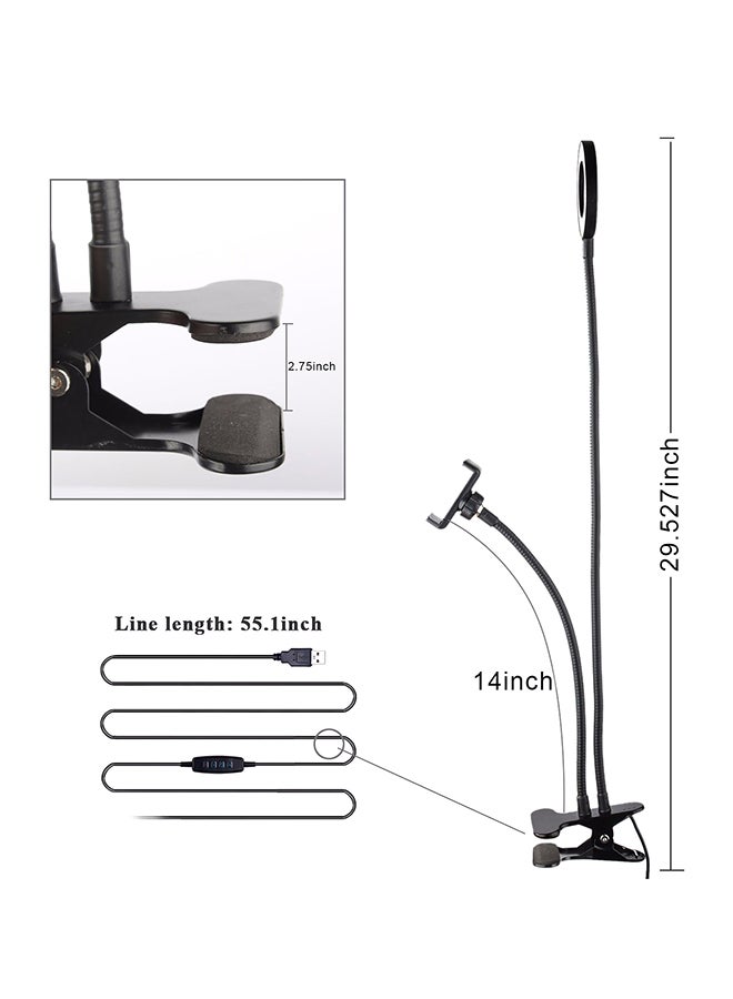 Generic - Flexible Mobile Phone Holder With LED Light Black - Image 1