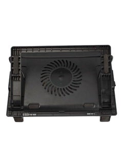 oem 2 USB Port Cooling Fan Pad Stand With LED For Laptop Black  - Image 2