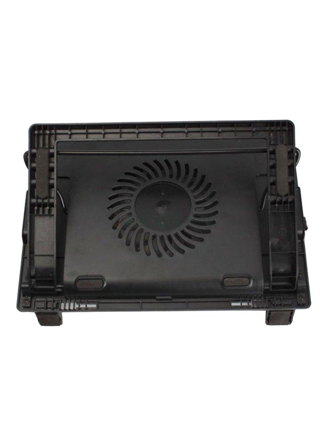 oem 2 USB Port Cooling Fan Pad Stand With LED For Laptop Black  - Image 2