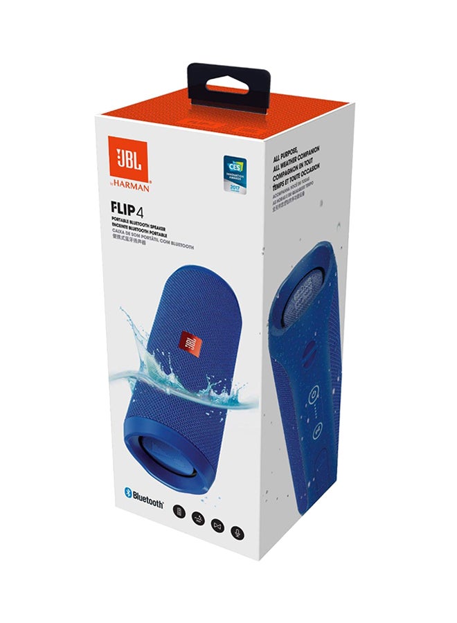 JBL - Flip 4 Waterproof Portable Bluetooth Speaker Blue - Image 1