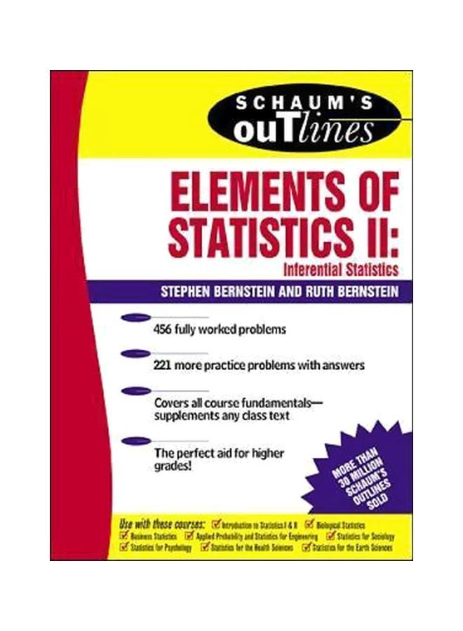 Schaum's Outline Of Elements Of Statistics II: Inferential Statistics Paperback English by Ruth Bernstein - 02 Sep 1999 