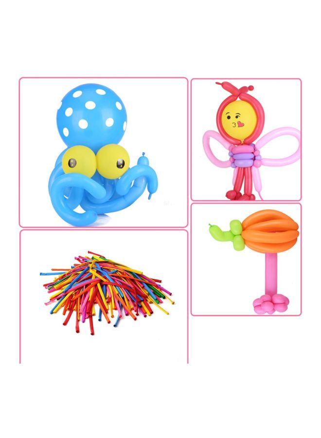 100-Piece Long Animal Tying Balloons Set