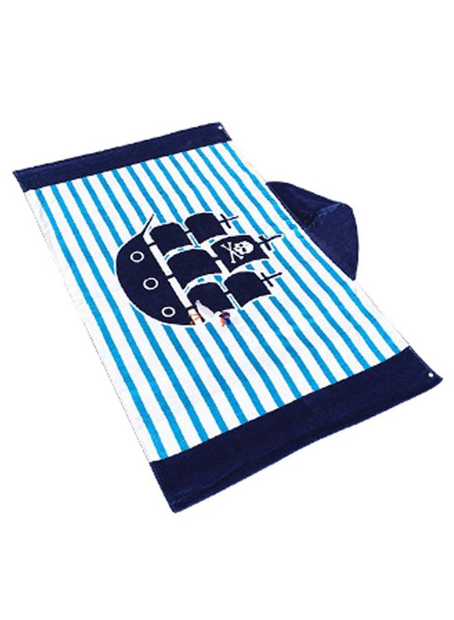 Pirate Ship Cartoon Hooded Beach Towel