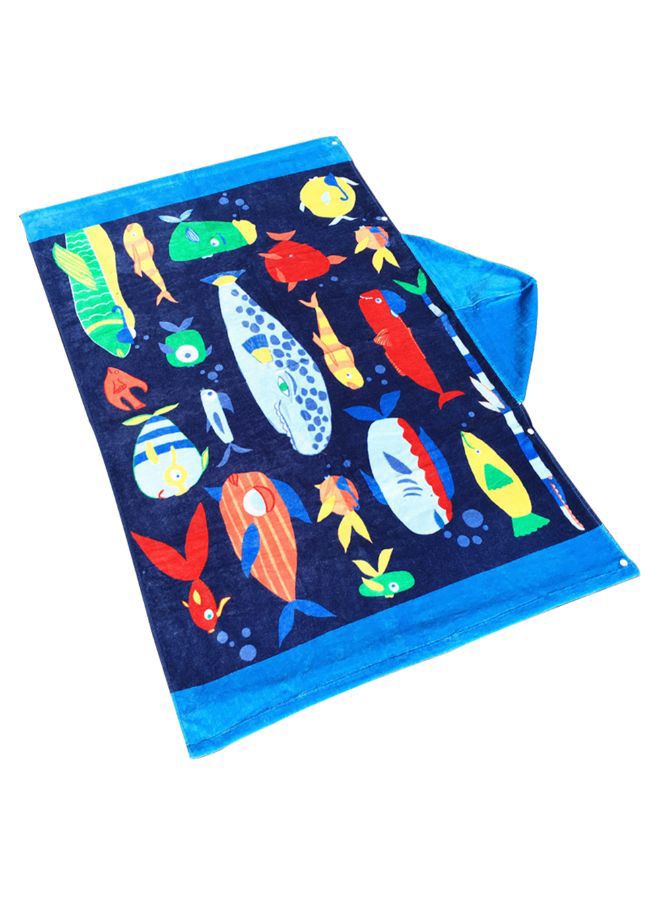 Fish Cartoon Hooded Beach Towel