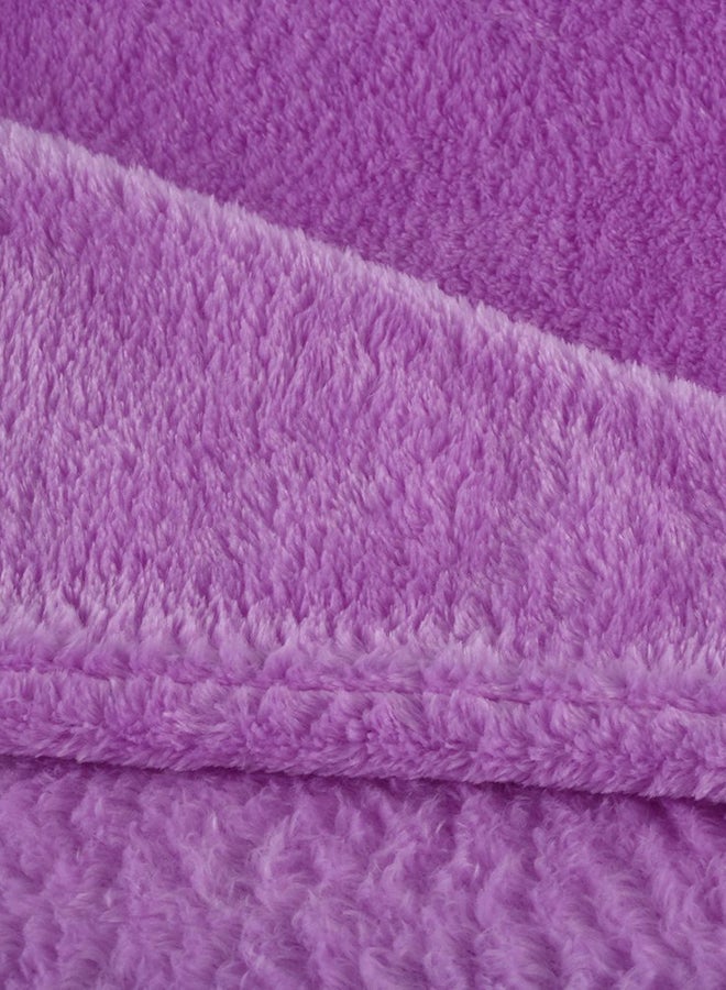 بطانية سرير مريحة للنوم صوف ارجواني فاتح 150x110سم - Image 2