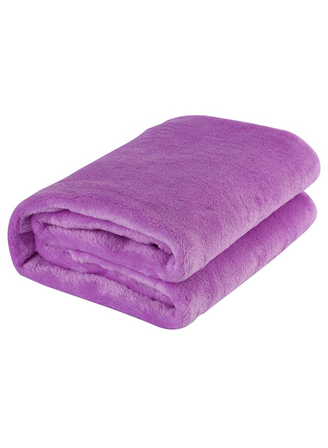 بطانية سرير بتصميم مريح صوف ارجواني فاتح 127x152سم - Image 1