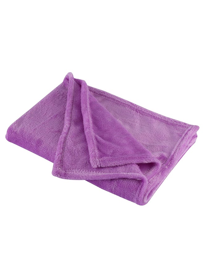 بطانية سرير بتصميم مريح صوف ارجواني فاتح 127x152سم - Image 2