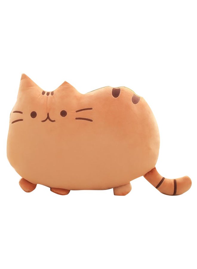 Stuffed Cat Shape Pillow Cotton Brown 