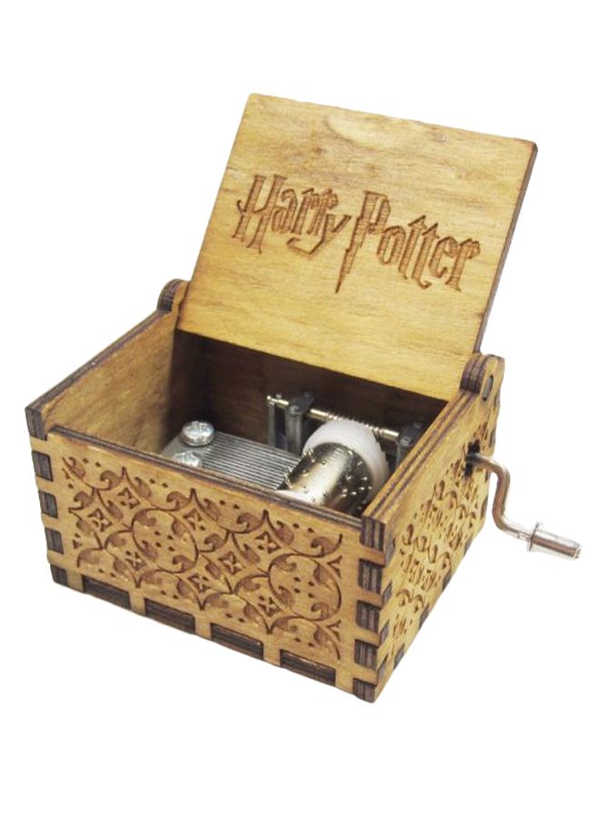 يونيك صندوق موسيقي خشبي بتصميم كلاسيكي صغير مستوحى من سلسلة أفلام "Harry Potter"