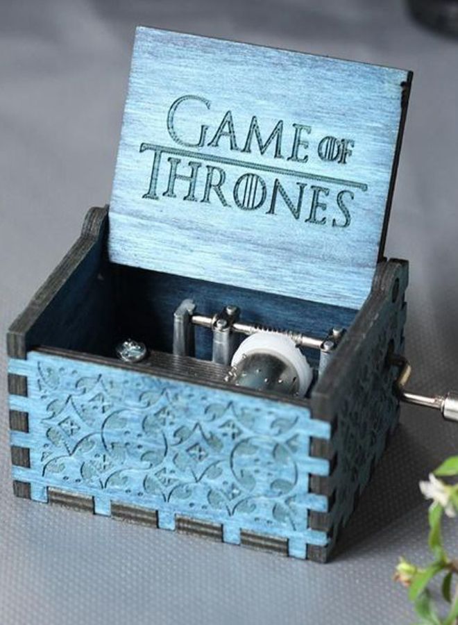 Unique Game Of Thrones Classic Mini Blue Wooden Music Box - Image 2